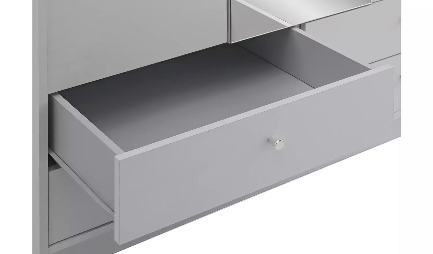 Assembled Malibu 3 Door 4 Drawer Mirror Wardrobe - Grey